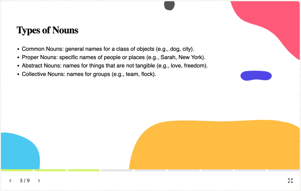 noun slides for middle school sample